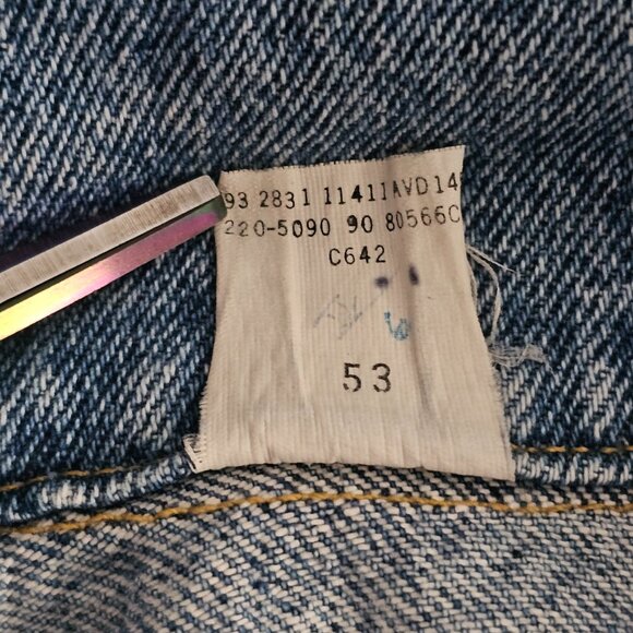 Vintage 90s Lee Trucker Key West Embroidered Mens Large Blue Denim Jean Jacket - Picture 5 of 7